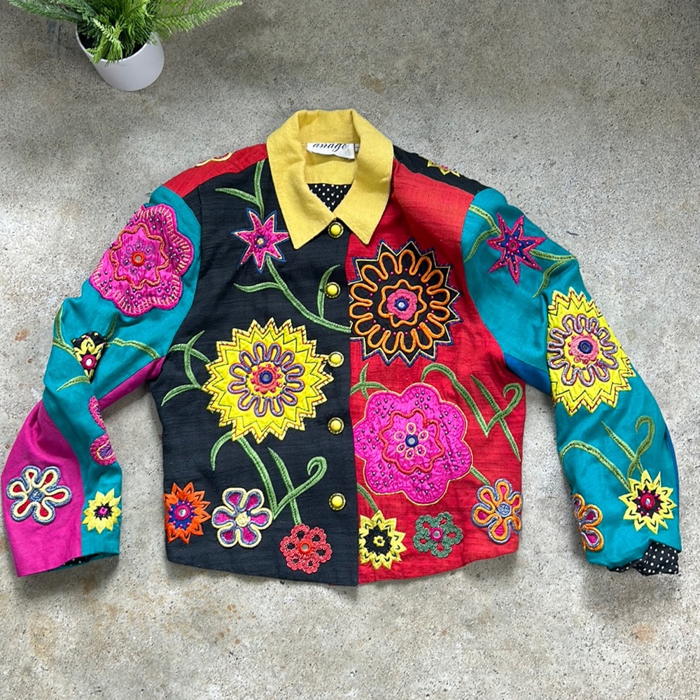 Vintage Anage Embroidered Multi Colored Jacket